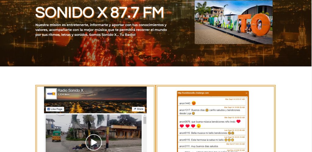 screen radio sonido x web